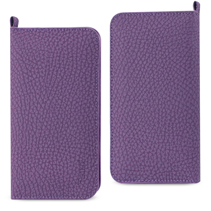 REIKO UNIVERSAL WALLET PHONE CASE WITH SIDE POCKETS AND MAGNETIC FLAP FOR SAMSUNG NOTE 5 (6.180X3.15X0.45 INCHES) IN PURPLE (FC33-623205PP)